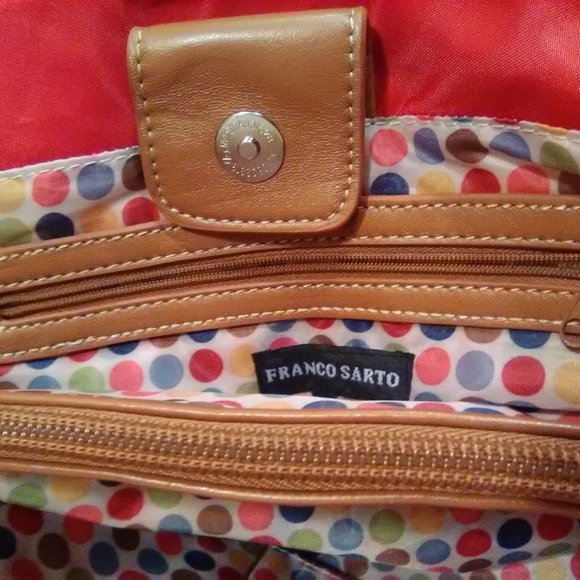 Franco Sarto Red Medium Size Bag Leather & Fabric NWT - Picture 11 of 14